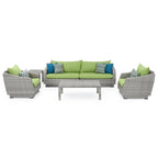 Cannes 6 Piece Sunbrella Outdoor Patio Sofa & Club Chair Set