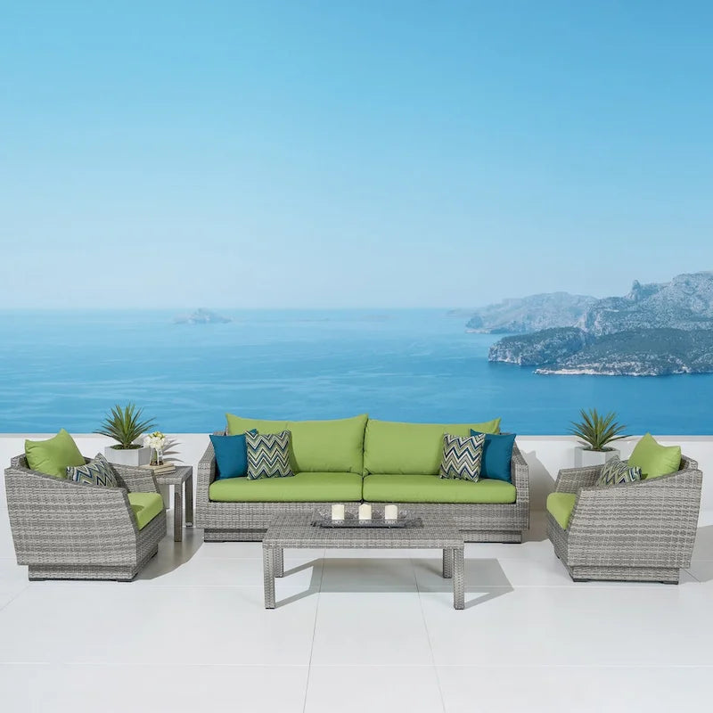 Cannes 6 Piece Sunbrella Outdoor Patio Sofa & Club Chair Set