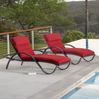 Deco 2 Aluminum Outdoor Patio Chaise Lounges Set