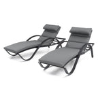 Deco 2 Aluminum Outdoor Patio Chaise Lounges Set