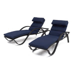 Deco 2 Aluminum Outdoor Patio Chaise Lounges Set