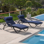 Deco 2 Aluminum Outdoor Patio Chaise Lounges Set