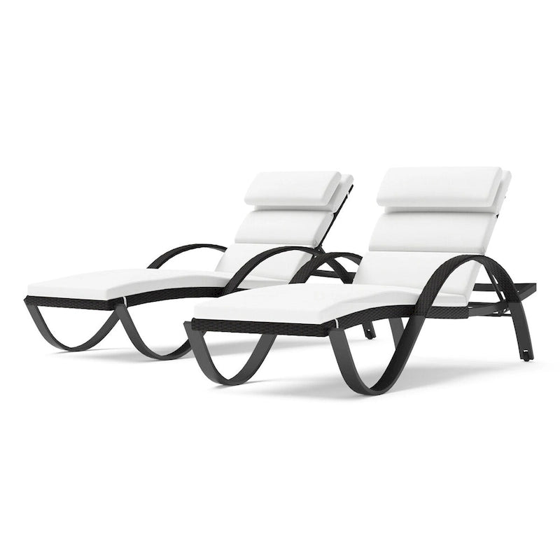 Deco 2 Aluminum Outdoor Patio Chaise Lounges Set