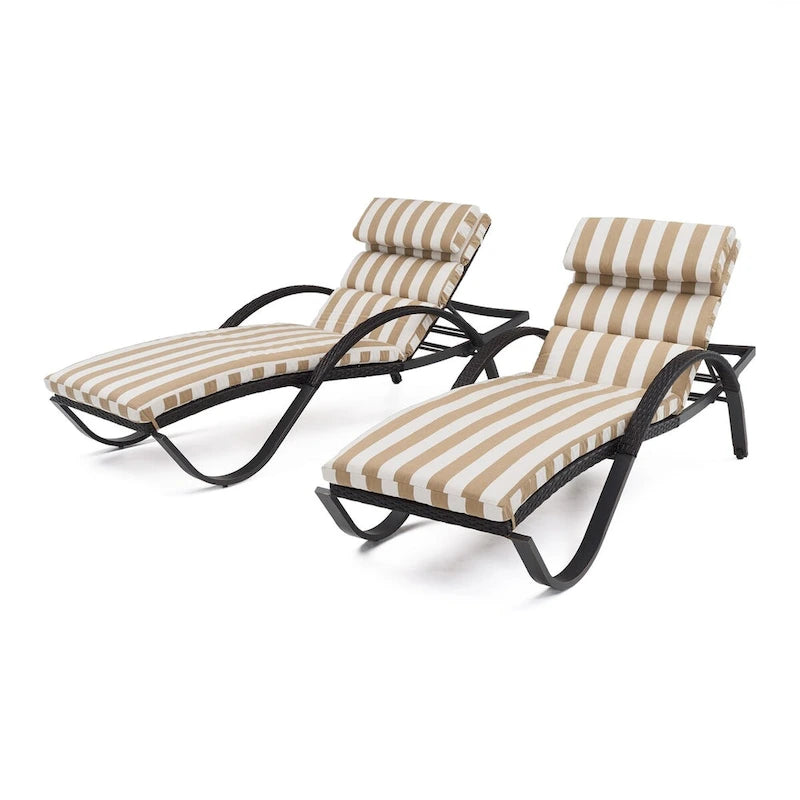 Deco 2 Aluminum Outdoor Patio Chaise Lounges Set