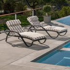 Deco 2 Aluminum Outdoor Patio Chaise Lounges Set