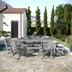 Commercial All Weather Adirondack Table and 6 Chairs with Cupholders