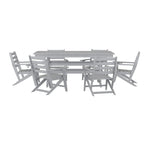 Commercial All Weather Adirondack Table and 6 Chairs with Cupholders