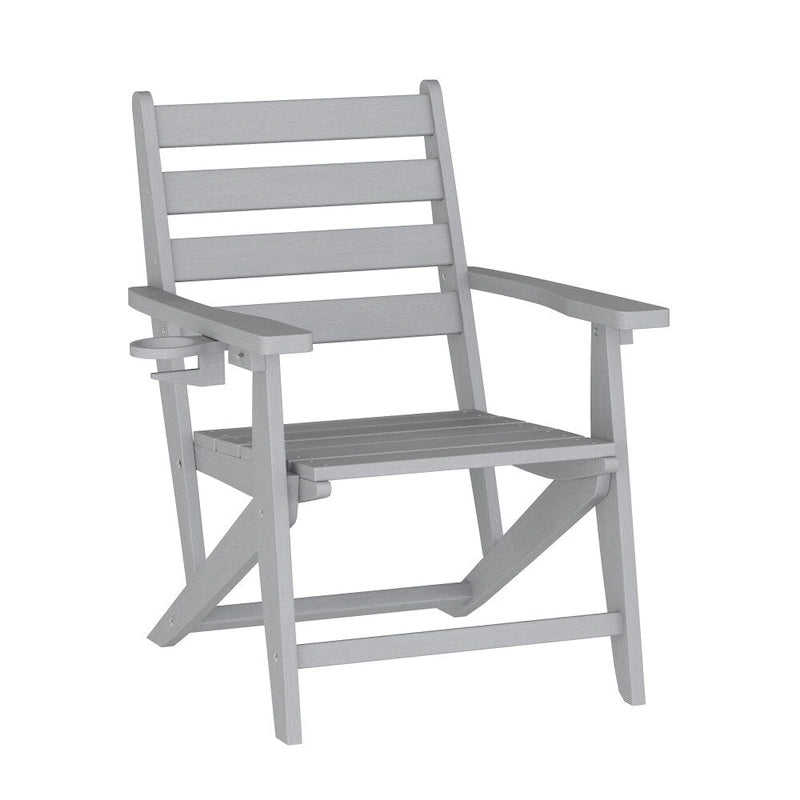 Commercial All Weather Adirondack Table and 6 Chairs with Cupholders
