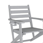Commercial All Weather Adirondack Table and 6 Chairs with Cupholders