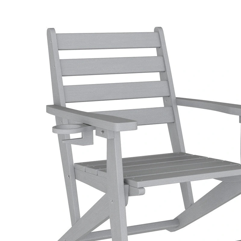 Commercial All Weather Adirondack Table and 6 Chairs with Cupholders