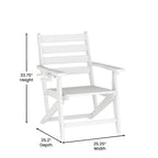 Commercial All Weather Adirondack Table and 6 Chairs with Cupholders