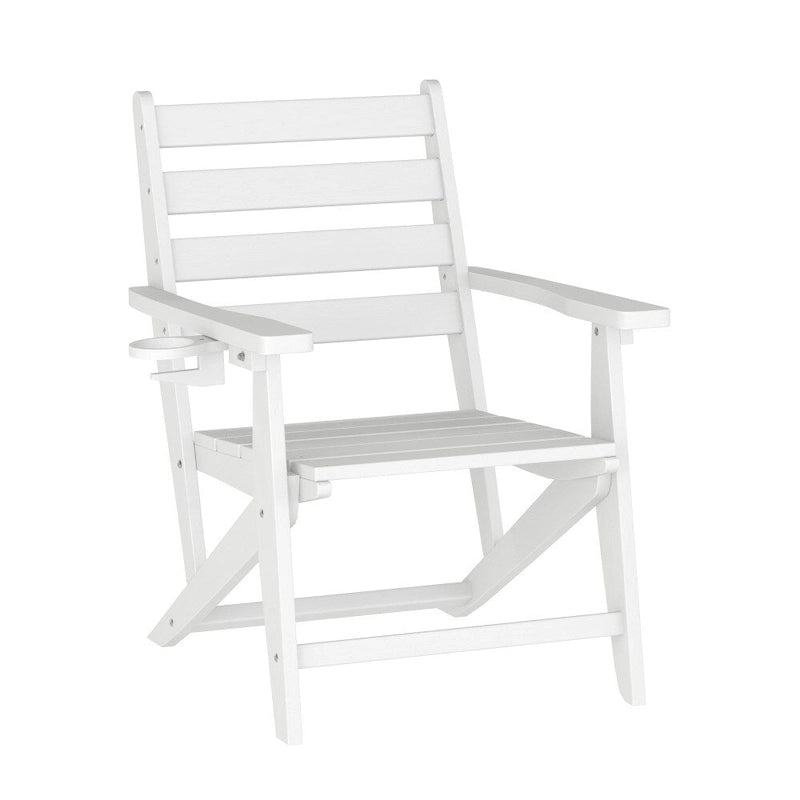 Commercial All Weather Adirondack Table and 6 Chairs with Cupholders