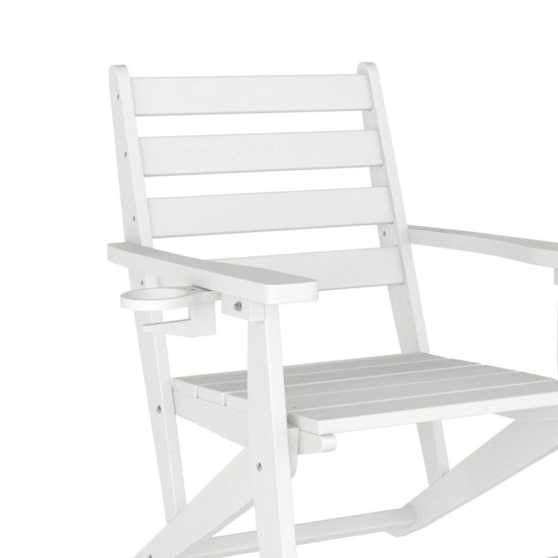 Commercial All Weather Adirondack Table and 6 Chairs with Cupholders