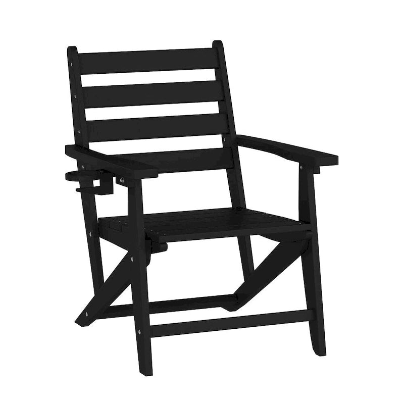 Commercial All Weather Adirondack Table and 6 Chairs with Cupholders