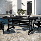 Commercial All Weather Adirondack Table and 6 Chairs with Cupholders