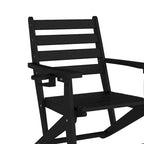 Commercial All Weather Adirondack Table and 6 Chairs with Cupholders