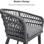 PURPLE LEAF Outdoor PE Rattan Outdoor Patio Furniture Dining Set with All Aluminum Frame
