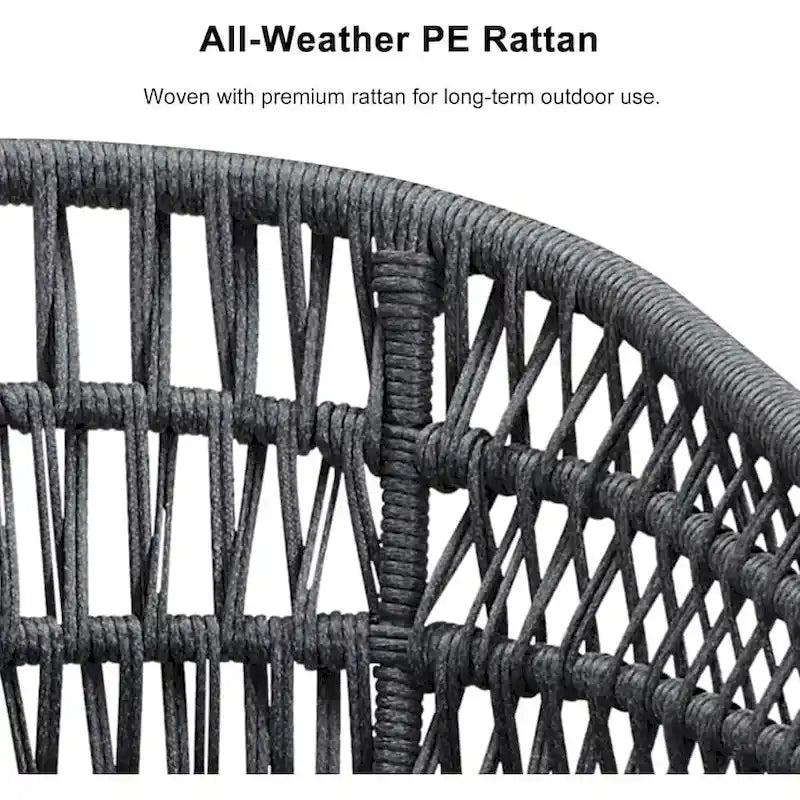 PURPLE LEAF Outdoor PE Rattan Outdoor Patio Furniture Dining Set with All Aluminum Frame