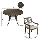4 - Person Round Outdoor Dining Set with Cushions