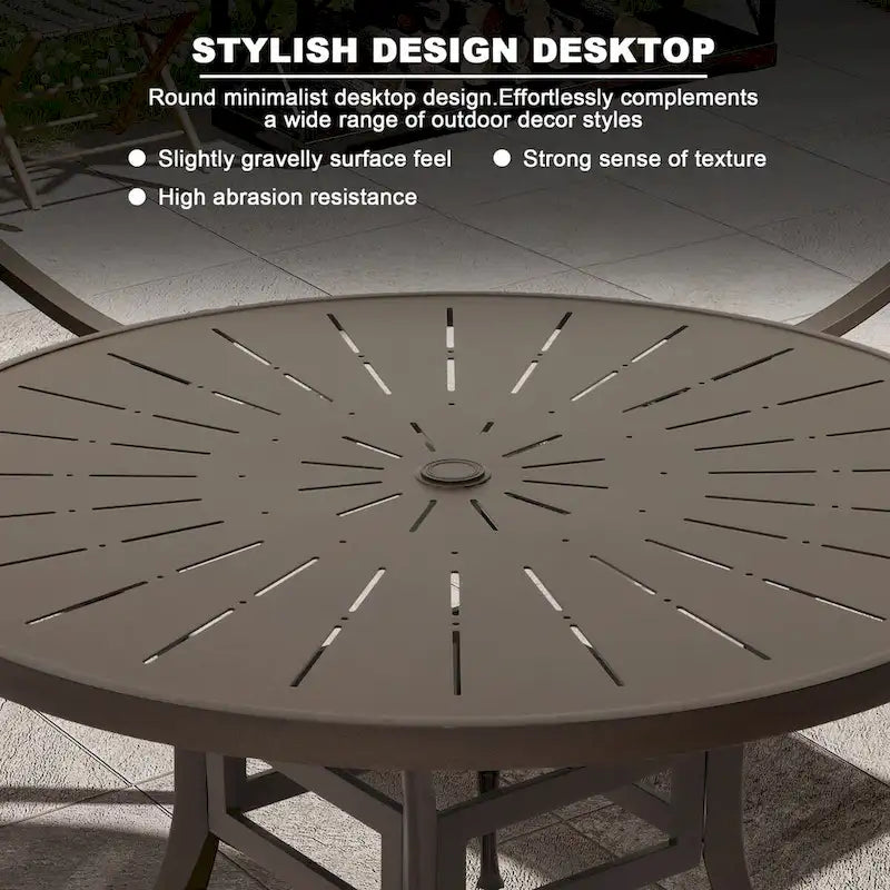 4 - Person Round Outdoor Dining Set with Cushions