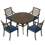 4 - Person Round Outdoor Dining Set with Cushions