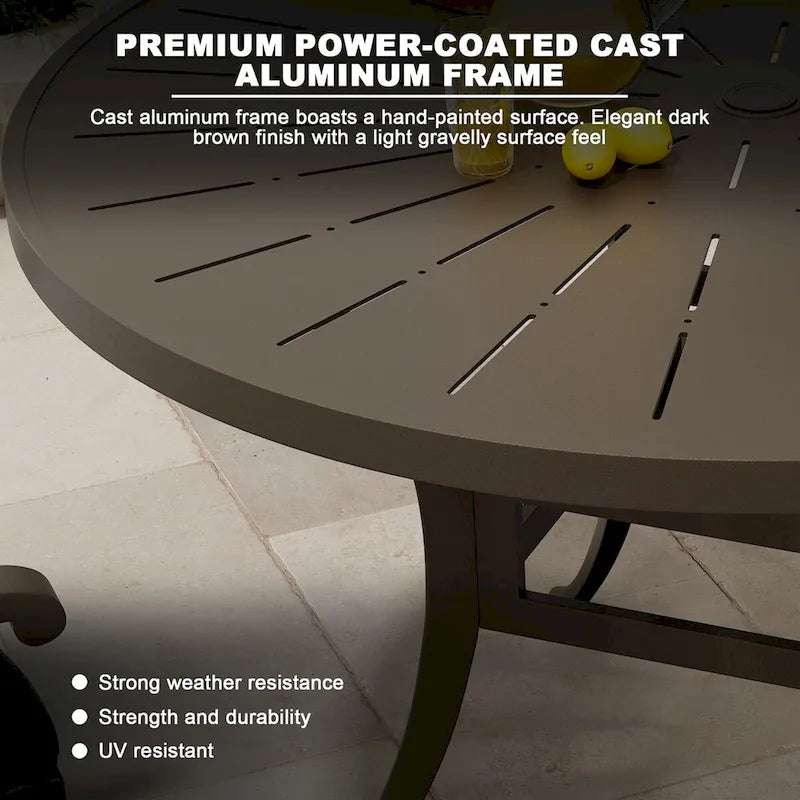4 - Person Round Outdoor Dining Set with Cushions
