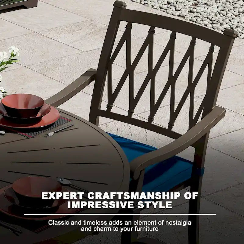 4 - Person Round Outdoor Dining Set with Cushions