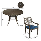 4 - Person Round Outdoor Dining Set with Cushions
