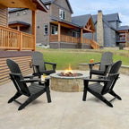 Vrakae Folding Adirondack Chair with Cup Holder Set of 4