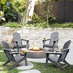 Vrakae Folding Adirondack Chair with Cup Holder Set of 4