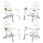 Vrakae Folding Adirondack Chair with Cup Holder Set of 4