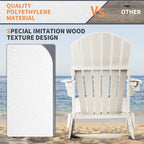 Vrakae Folding Adirondack Chair with Cup Holder Set of 4