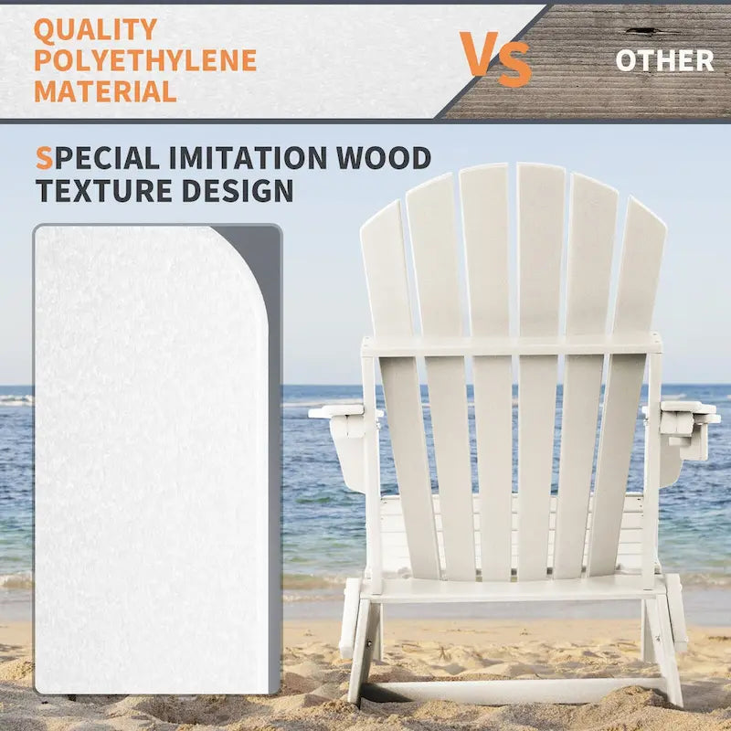 Vrakae Folding Adirondack Chair with Cup Holder Set of 4