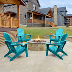 Vrakae Folding Adirondack Chair with Cup Holder Set of 4