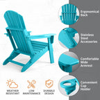 Vrakae Folding Adirondack Chair with Cup Holder Set of 4
