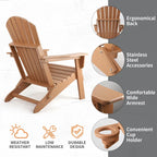 Vrakae Folding Adirondack Chair with Cup Holder Set of 4