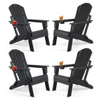 Vrakae Folding Adirondack Chair with Cup Holder Set of 4