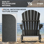 Vrakae Folding Adirondack Chair with Cup Holder Set of 4