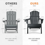 Vrakae Folding Adirondack Chair with Cup Holder Set of 4