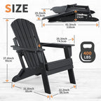 Vrakae Folding Adirondack Chair with Cup Holder Set of 4