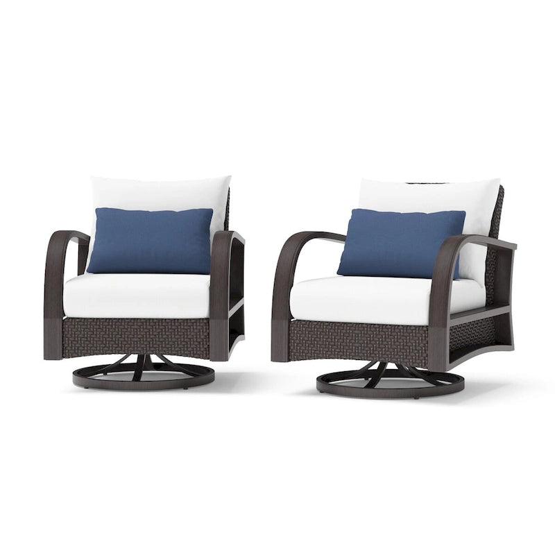 Barcelo 2 Piece Sunbrella Outdoor Patio Motion Club Chairs
