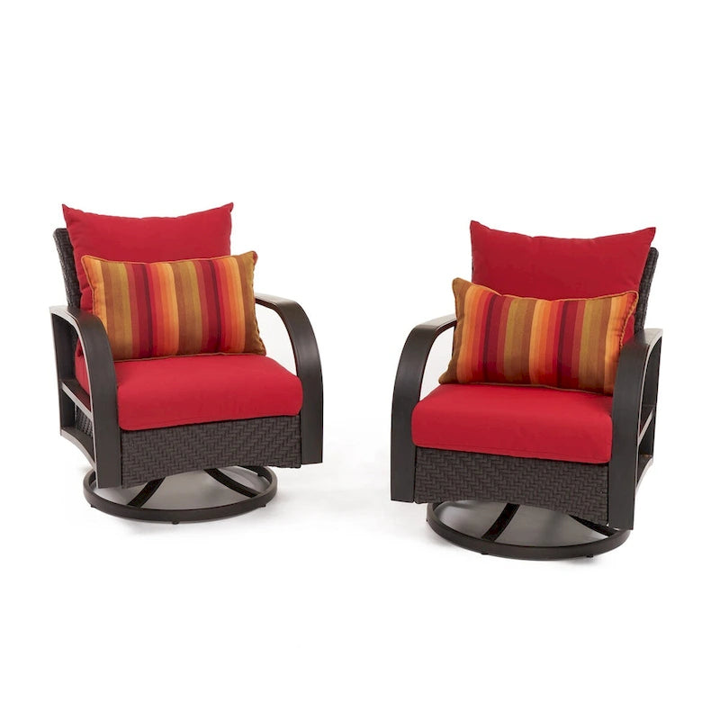 Barcelo 2 Piece Sunbrella Outdoor Patio Motion Club Chairs