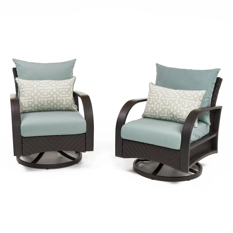 Barcelo 2 Piece Sunbrella Outdoor Patio Motion Club Chairs