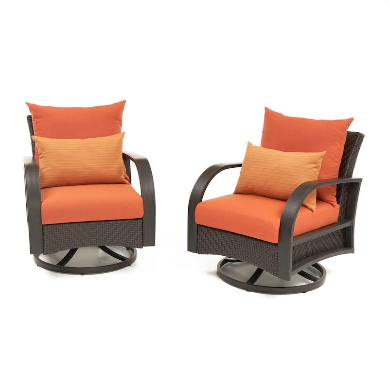 Barcelo 2 Piece Sunbrella Outdoor Patio Motion Club Chairs