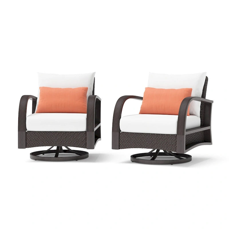Barcelo 2 Piece Sunbrella Outdoor Patio Motion Club Chairs