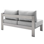 Divanetto da esterni con bracciolo destro Shore Sunbrella Fabric in alluminio