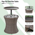 5-Piece Wicker Outdoor Rocking Chair Set with Cool Bar Table and Pet House