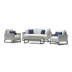 Milo Gray 4 Piece Sunbrella Outdoor Patio Seating Set