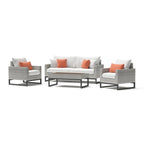 Milo Gray 4 Piece Sunbrella Outdoor Patio Seating Set