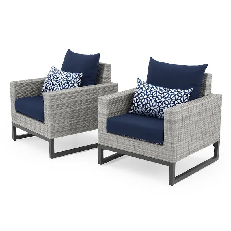 Milo Gray 4 Piece Sunbrella Outdoor Patio Seating Set